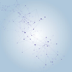 Abstract connecting dots and lines. Polygonal vector background. Plexus technology design