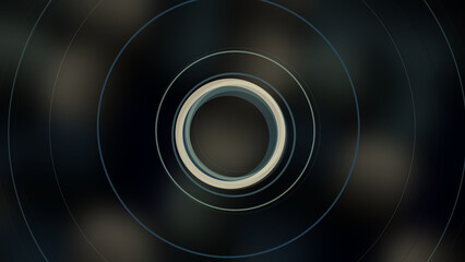 Illustration of a dark background with colored circles and with added effects