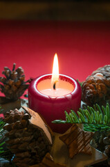 Christmas still life with candle