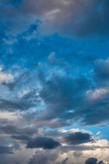 Fototapeta na wymiar very beautiful blue sky with rain clouds