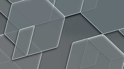Illustration of a gray background with geometric shapes and effects