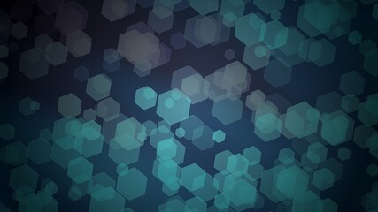 Illustration of a background with hexagons and added effects