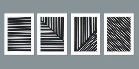 Design for wall framed prints, canvas prints, poster, home decor, cover, wallpaper. Modern abstract arts vector collection. Soft tones hand drawn line organic shape art. Round rectangular line version