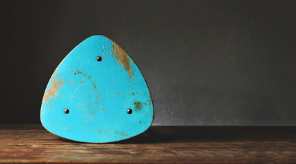 Detail of an old chair. Worn surface. Rust. Various background options. Bright colors. Minimalism. Sustainability