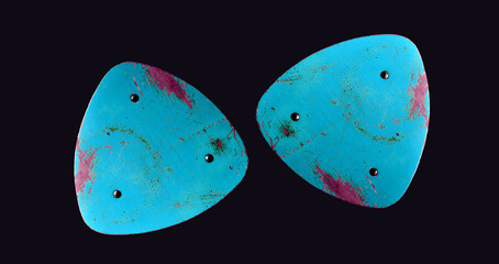 Detail of an old chair. Worn surface. Rust. Various background options. Bright colors. Minimalism. Sustainability