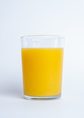 Glass of orange juice isolated on white background