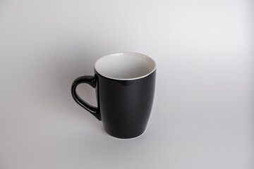 Black mug isolated on white background