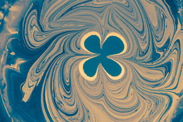 Ebru marble effect with floral pattern design for print