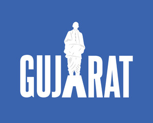 Gujarat. Gujarat city conceptual logotype with iconic place.