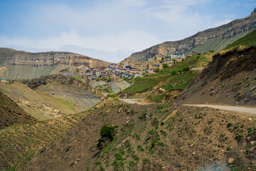 Fototapeta na wymiar Dagestan mountains and landscape, beautiful views and impressive beauties