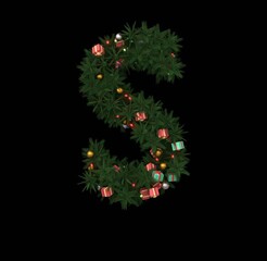 Decorative Wreath Font - Letter S