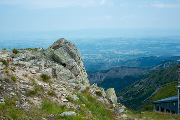 View of the mountains and mountain landscape. The concept of a beautiful mountain landscape, tourism.
