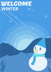 winter poster illustrations flat design vector, holiday,winter , Christmas 