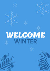 Fototapeta na wymiar winter poster illustrations flat design vector, holiday, winter, Christmas 