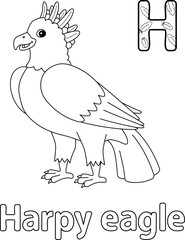 Harpy Eagle Alphabet ABC Isolated Coloring Page H