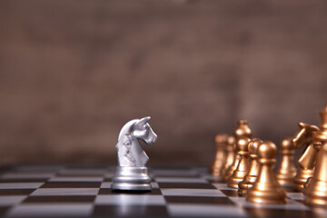 Shot of a chess board white house moving. Business leader concep