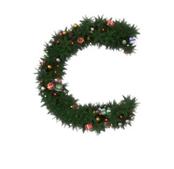 Fototapeta na wymiar Decorative Wreath Font - Letter C