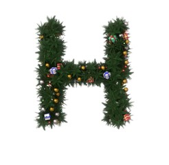 Decorative Wreath Font - Letter H