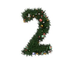 Decorative Wreath Font - Number 2