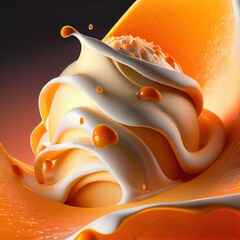 Orange Ice Cream - 551383615