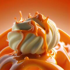 Orange Ice Cream - 551383616