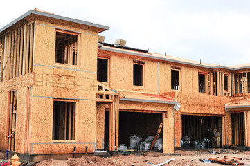 Construction of homes in new subdivision