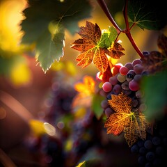 Grapes in vineyard - 551383654