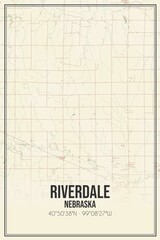 Retro US city map of Riverdale, Nebraska. Vintage street map.