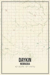 Retro US city map of Daykin, Nebraska. Vintage street map.
