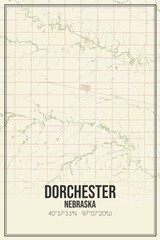Retro US city map of Dorchester, Nebraska. Vintage street map.