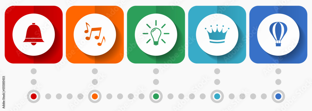 Aufkleber internet vector icons, flat design web buttons collection, business concept infographic template