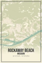 Retro US city map of Rockaway Beach, Missouri. Vintage street map.