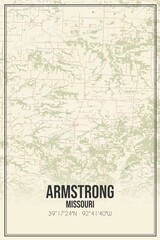 Retro US city map of Armstrong, Missouri. Vintage street map.