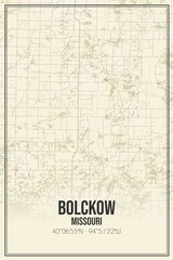Retro US city map of Bolckow, Missouri. Vintage street map.