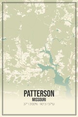 Retro US city map of Patterson, Missouri. Vintage street map.