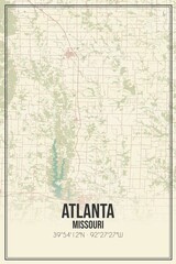 Fototapeta premium Retro US city map of Atlanta, Missouri. Vintage street map.