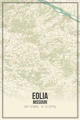 Retro US city map of Eolia, Missouri. Vintage street map.