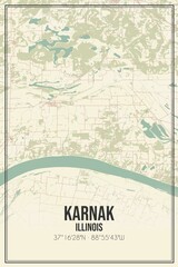 Retro US city map of Karnak, Illinois. Vintage street map.