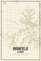 Retro US city map of Brimfield, Illinois. Vintage street map.