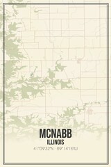 Retro US city map of McNabb, Illinois. Vintage street map.