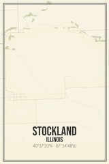 Fototapeta premium Retro US city map of Stockland, Illinois. Vintage street map.