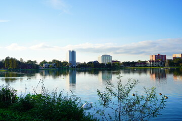 Landscape of city center of lakeland Florida