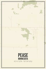 Fototapeta premium Retro US city map of Pease, Minnesota. Vintage street map.