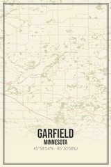 Fototapeta premium Retro US city map of Garfield, Minnesota. Vintage street map.