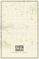 Retro US city map of Eyota, Minnesota. Vintage street map.