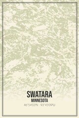 Retro US city map of Swatara, Minnesota. Vintage street map.