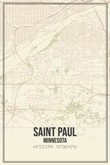 Fototapeta premium Retro US city map of Saint Paul, Minnesota. Vintage street map.