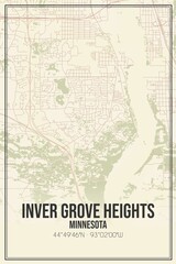 Fototapeta premium Retro US city map of Inver Grove Heights, Minnesota. Vintage street map.