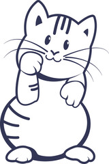 Little kitten in cartoon style. Vector character isolated on white background.