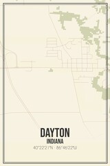 Fototapeta premium Retro US city map of Dayton, Indiana. Vintage street map.